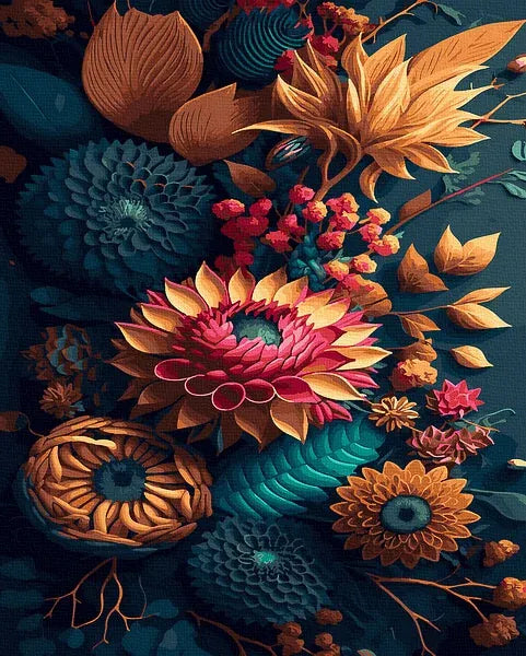 Miralus Rankdarbiai Auksiniai žiedai 40x50 cm