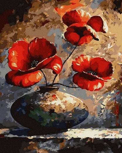 Miralus Rankdarbiai Raudonos aguonos vazoje 40x50 cm