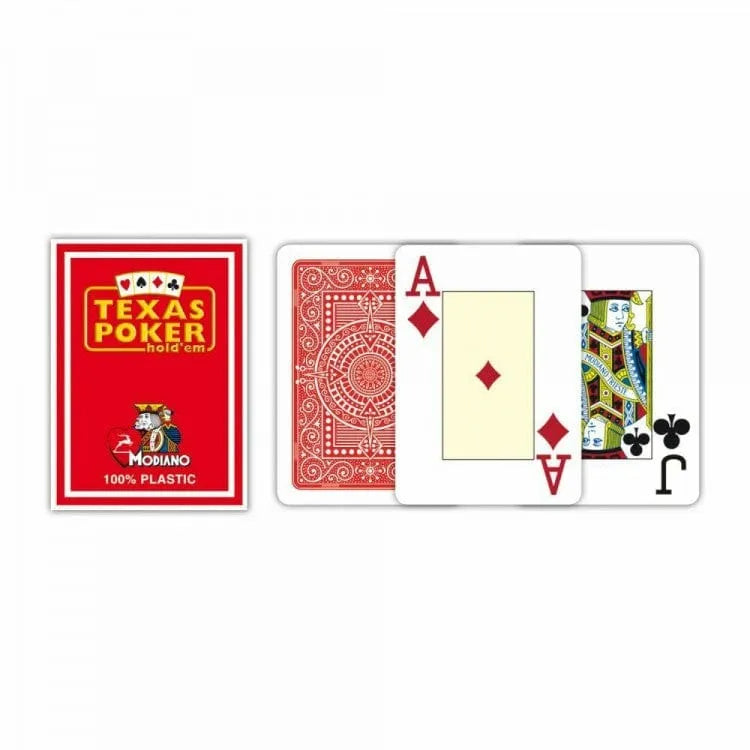 Modiano Texas Poker Hold Em Jumbo Index kortos (raudonos)-Kita-Brain Games LT