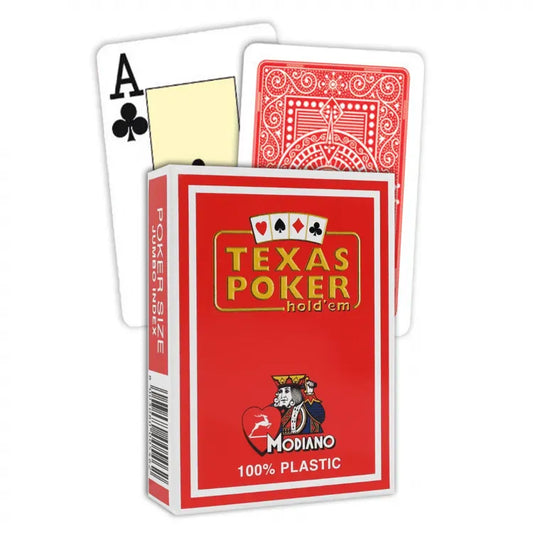 Modiano Texas Poker Hold Em Jumbo Index kortos (raudonos)-Kita-Brain Games LT