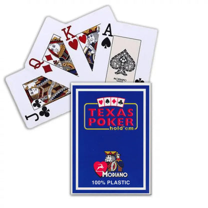 Modiano Texas Poker Hold Em Jumbo kortos (mėlynos)-Kita-Brain Games LT