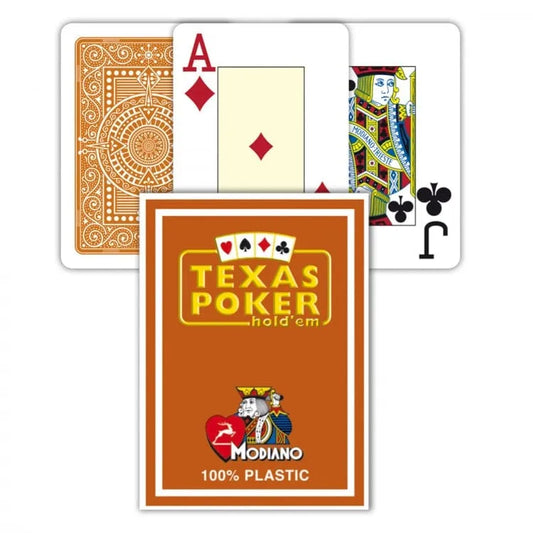 Modiano Texas Poker Hold Em Jumbo kortos (rudos)-Kita-Brain Games LT