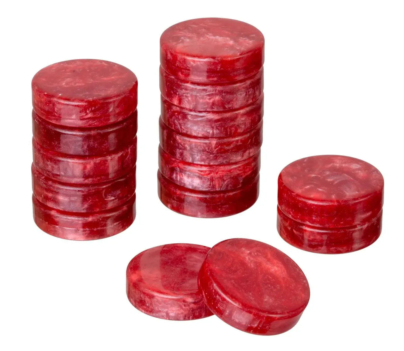 Philos Klasikiniai žaidimai Nardų žetonai „medium“ – 28 × 8 mm, plastikiniai, raudoni–balti
