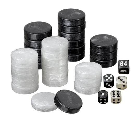 Nardų žetonai „medium“, 28 × 8 mm, plastikiniai-Klasikiniai žaidimai-Brain Games LT