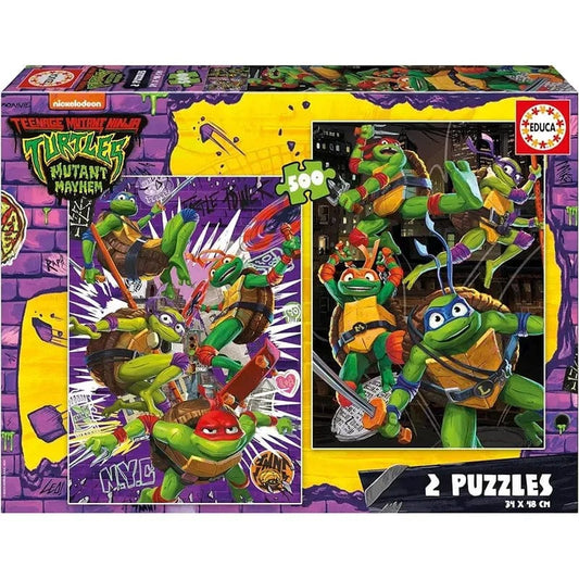Ninja Turtles, 2x500-Vaikiškos dėlionės-Brain Games LT