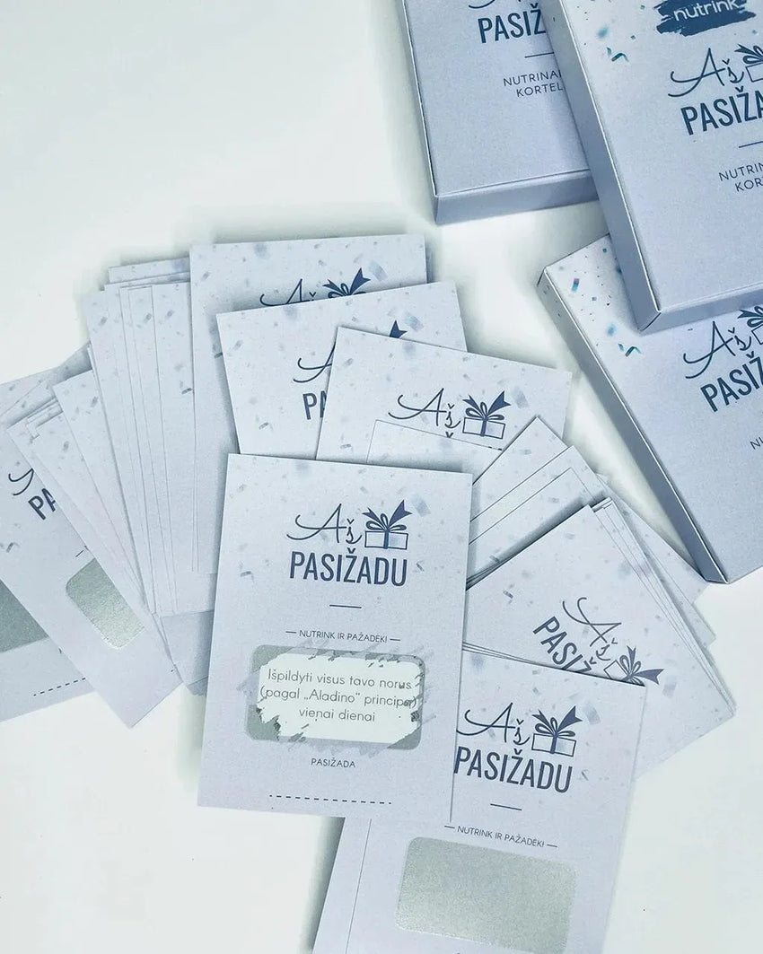 Dinaminis bitas Stalo žaidimai Nutrinamos kortelės „Aš pasižadu“ gimtadienio šventei!