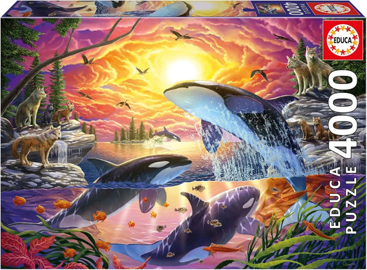 Orcas and Wolves, 4000-Universalios dėlionės-Brain Games LT