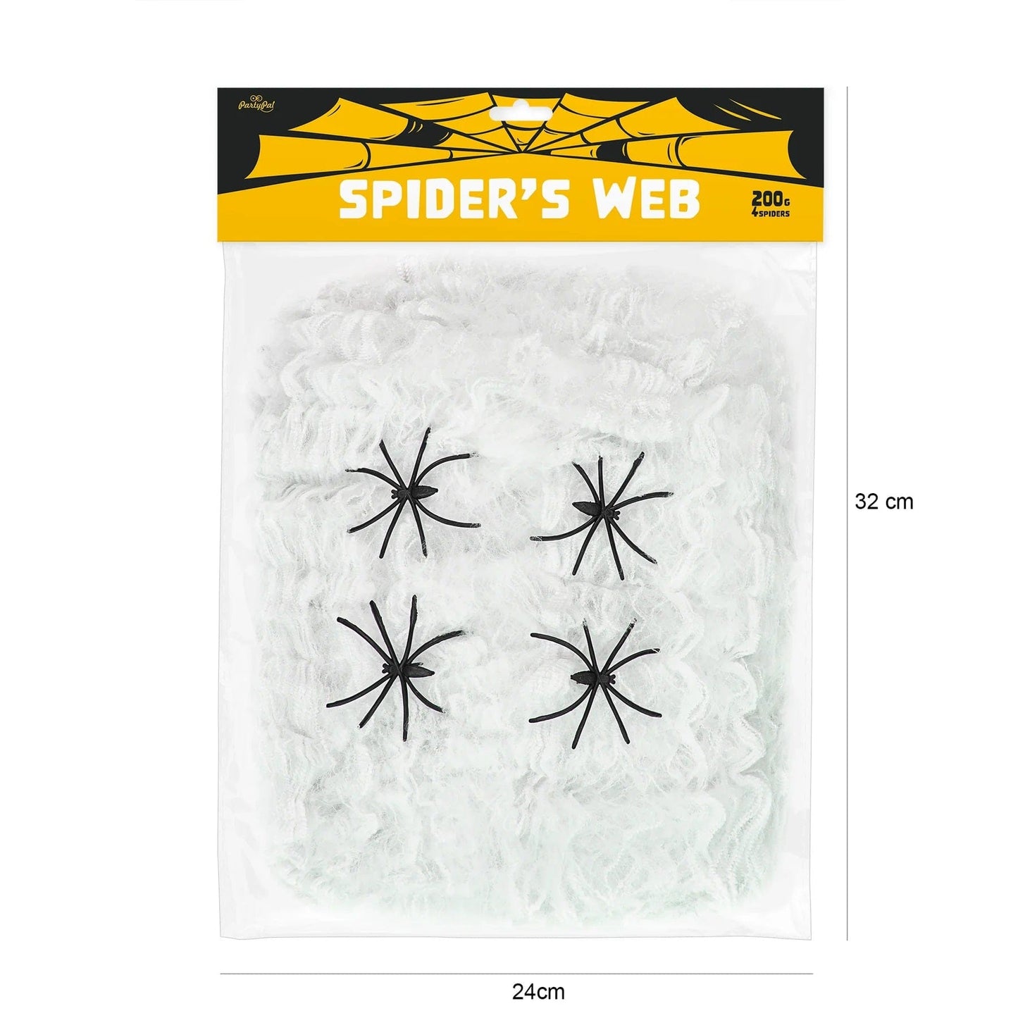 partypal Kita Helovino baltas voratinklis su vorais, 200g