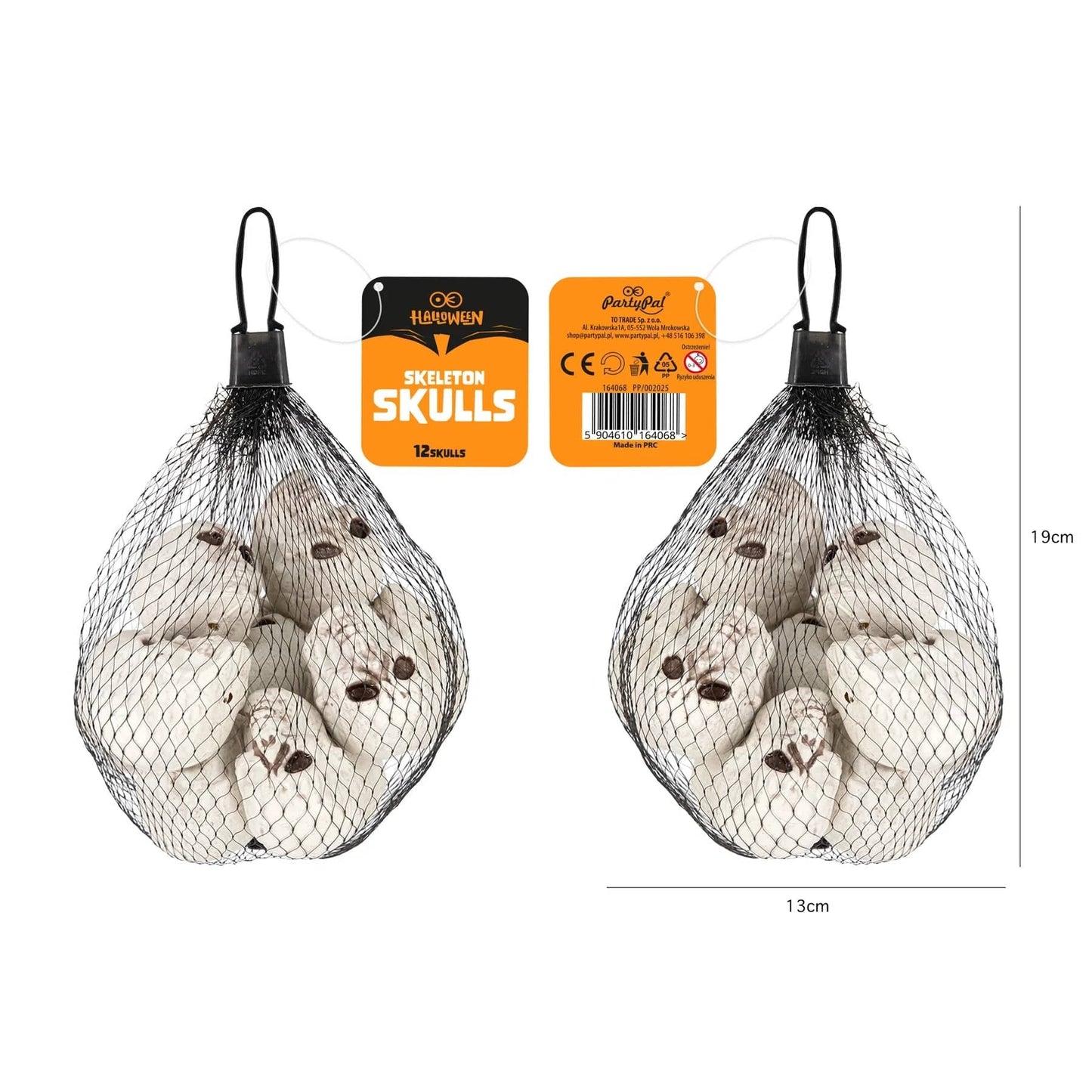 partypal Kita Helovino dekoracijos Kaukolės, 12 vnt.