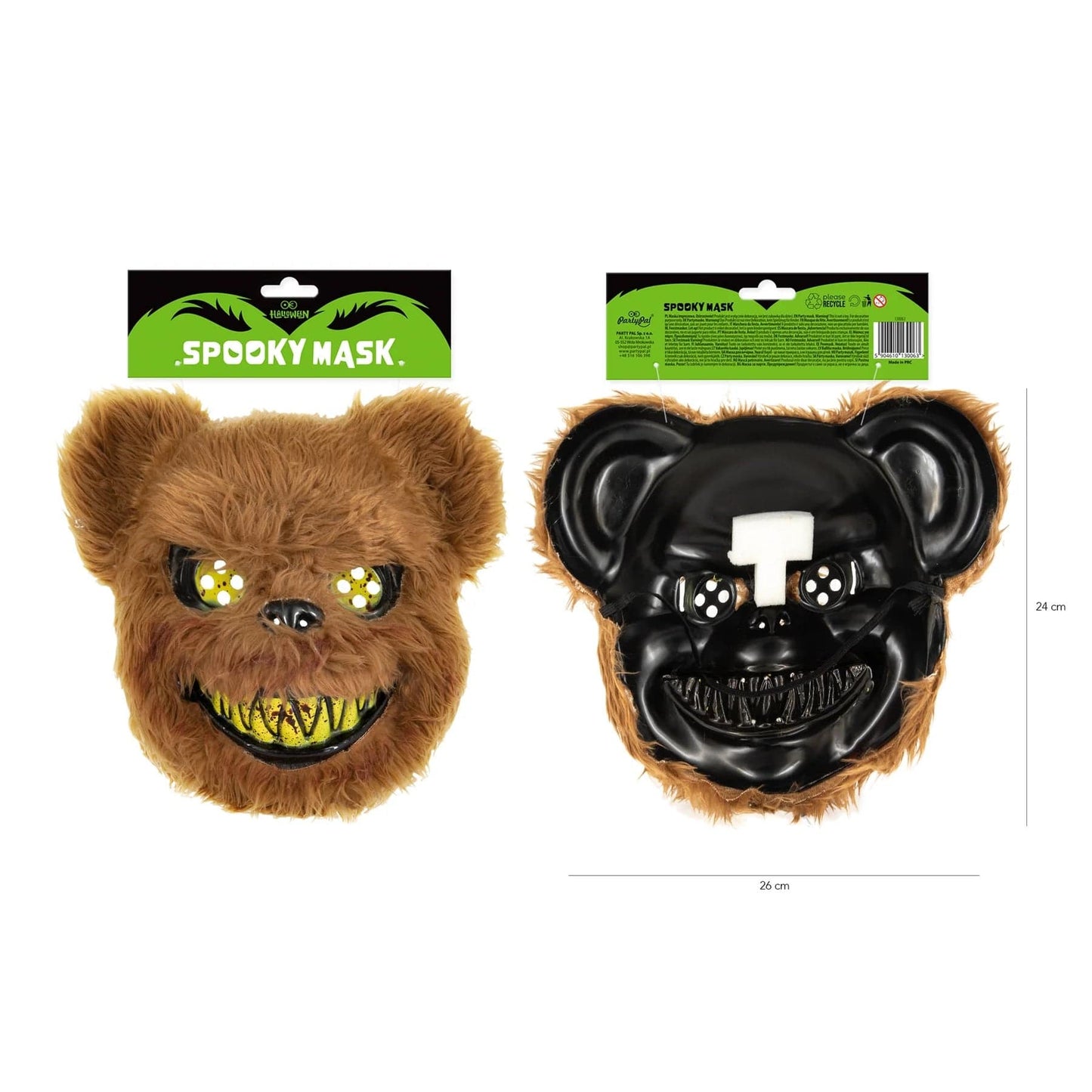 partypal Kita Helovino meškos kaukė, 26x24cm