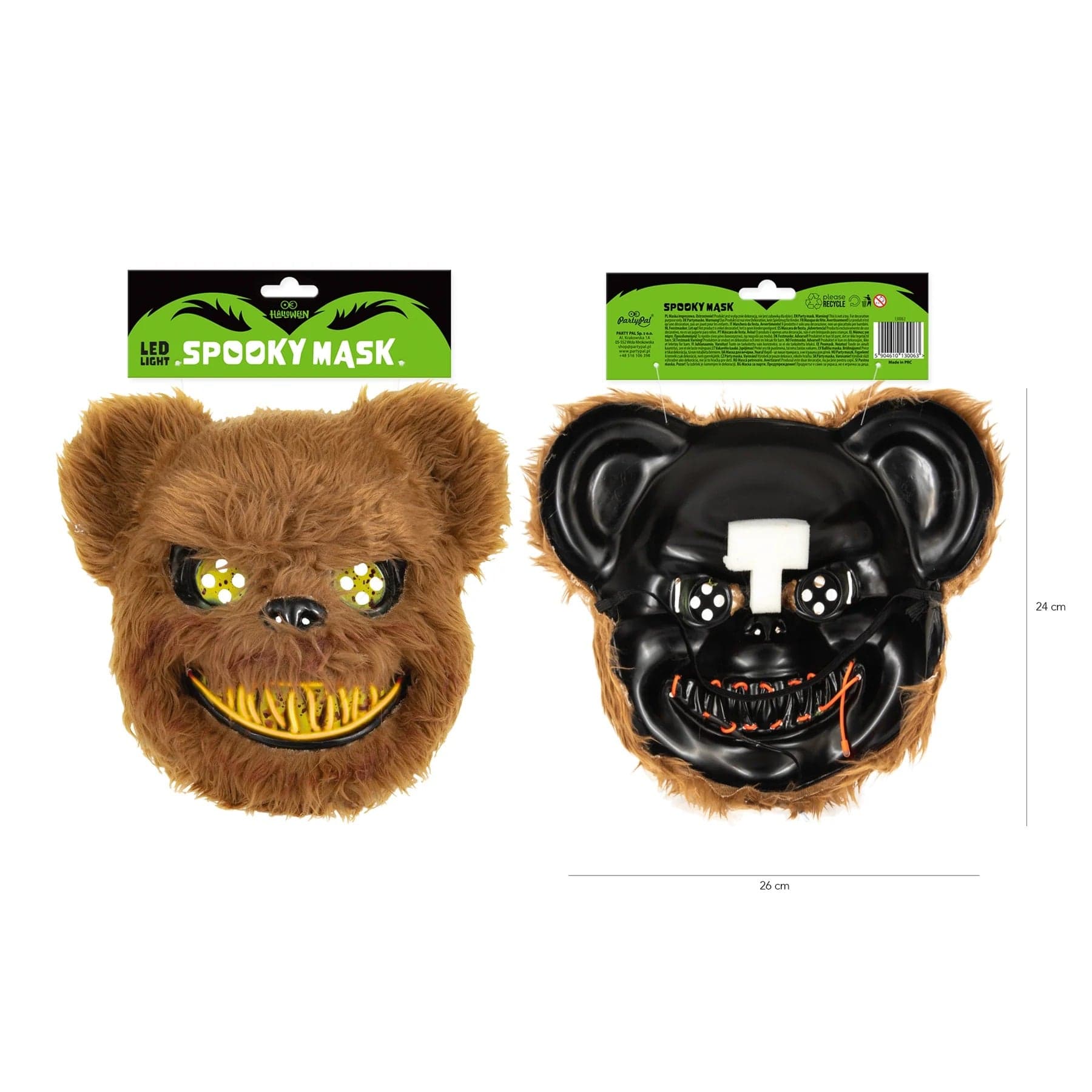 partypal Kita Helovino meškos kaukė su LED