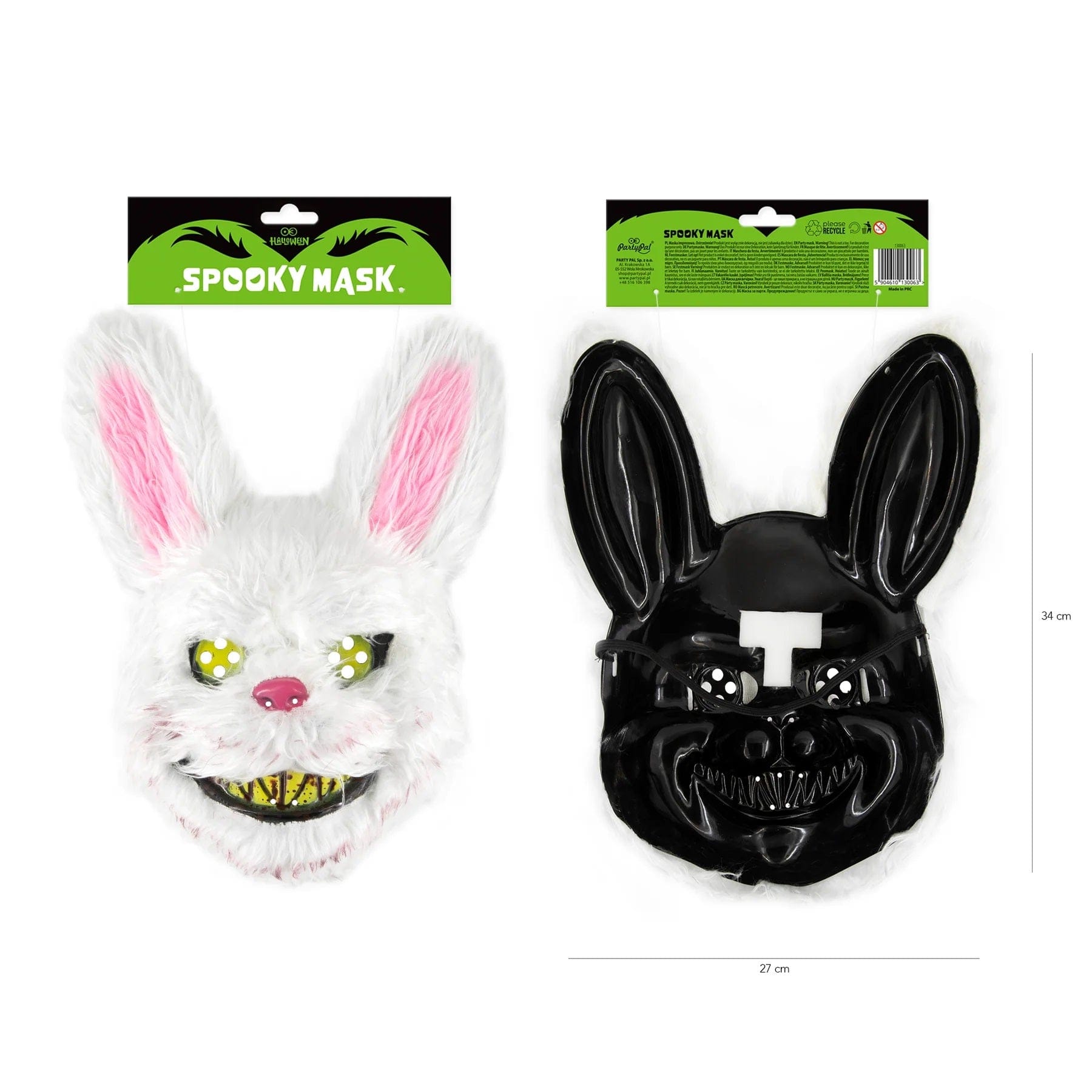 partypal Kita Helovino triušio kaukė, 25x32cm