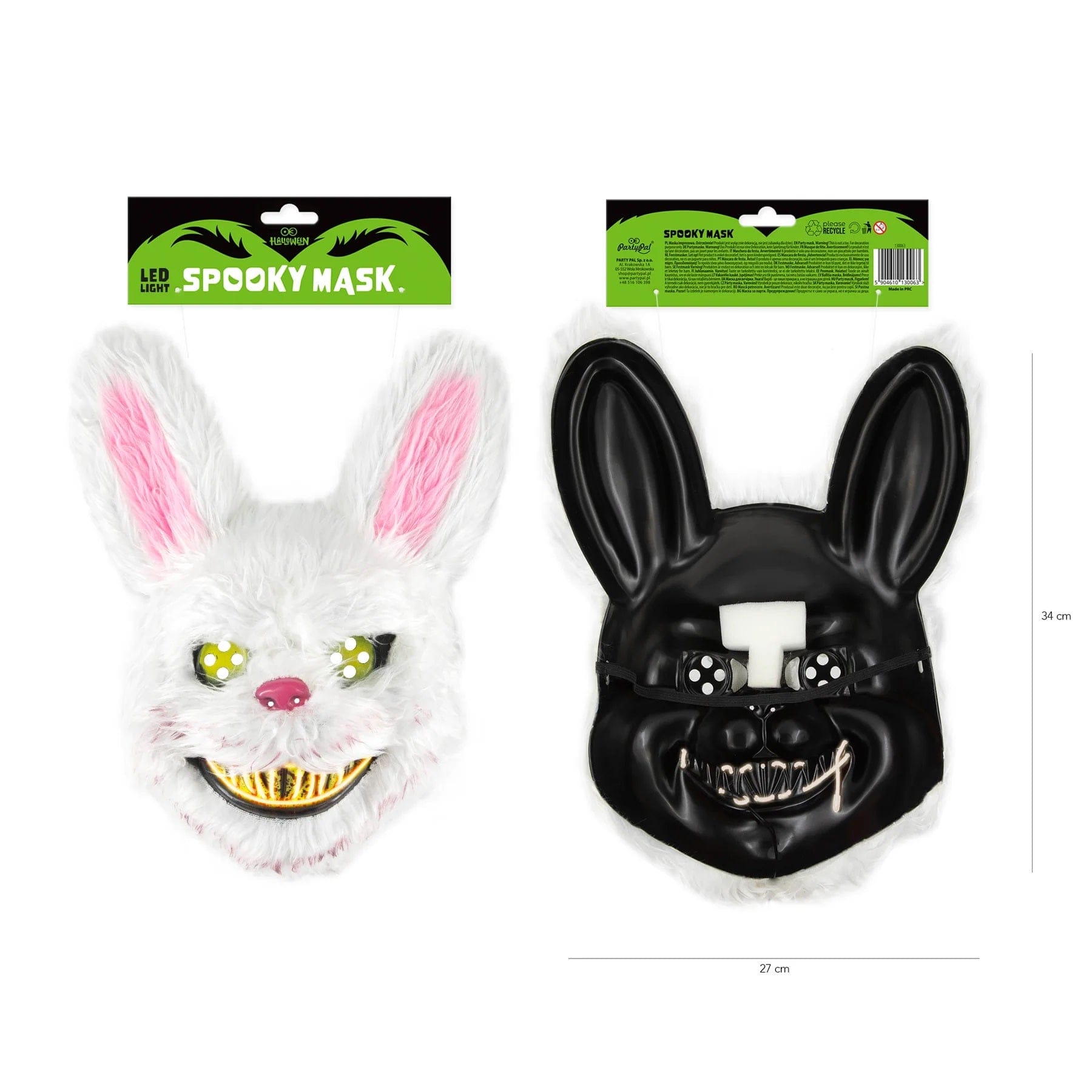 partypal Kita Helovino triušio kaukė su LED