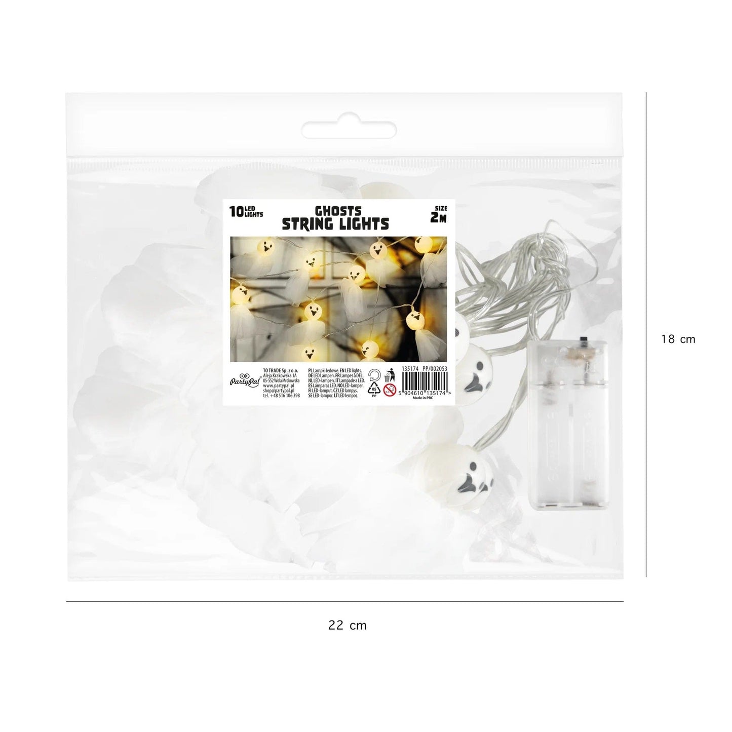 partypal Kita LED šviesų girlianda „Vaiduokliai“, 200 cm