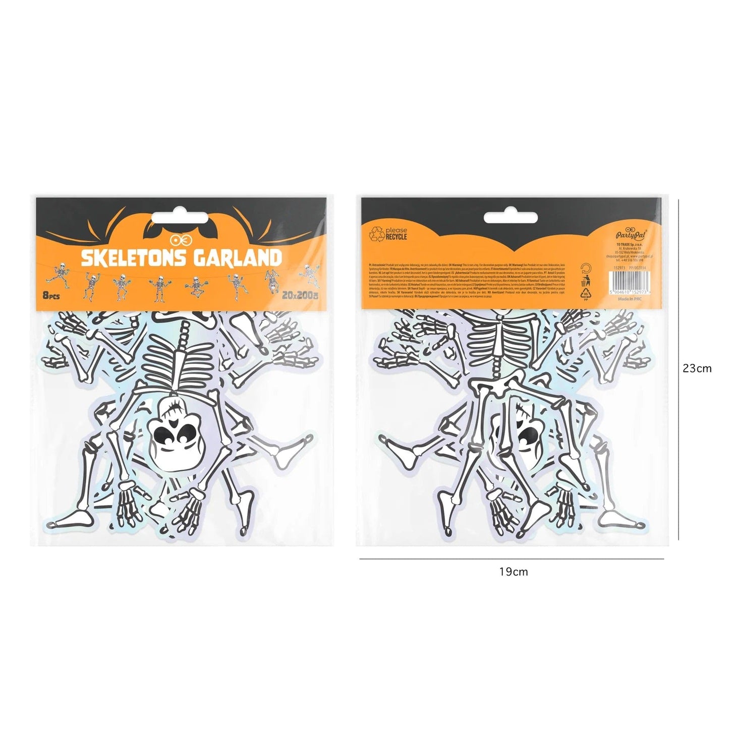 partypal Kita Skeleto girlianda, 200 cm