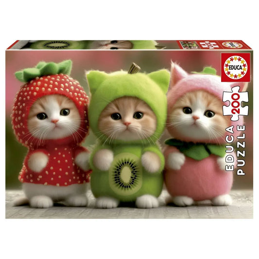 Pieces Fruit Kitten, 200-Universalios dėlionės-Brain Games LT