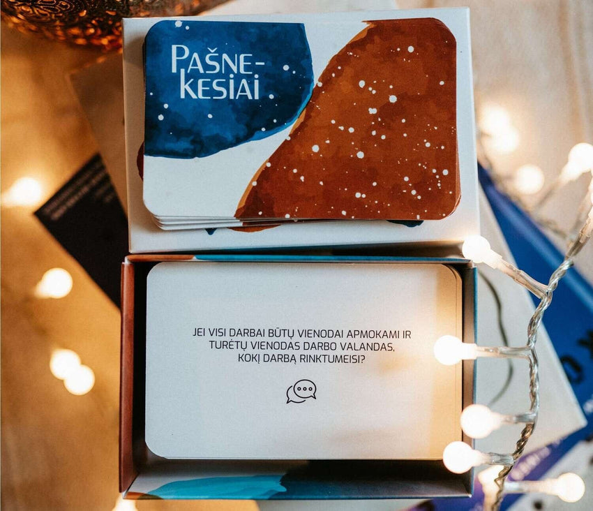 Pokalbių gidas Stalo žaidimai „Pašnekesiai” pokalbių kortelės draugams