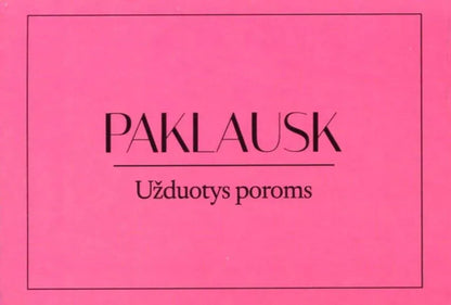 Deividas Bimba Stalo žaidimai Pokalbių kortelės PAKLAUSK | UŽDUOTYS POROMS