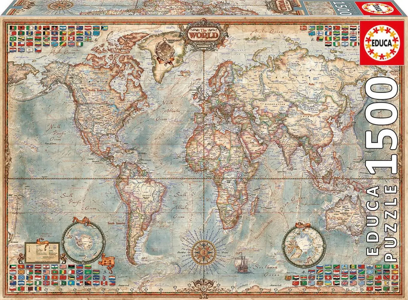 Politinis žemėlapis, 1500-Universalios dėlionės-Brain Games LT