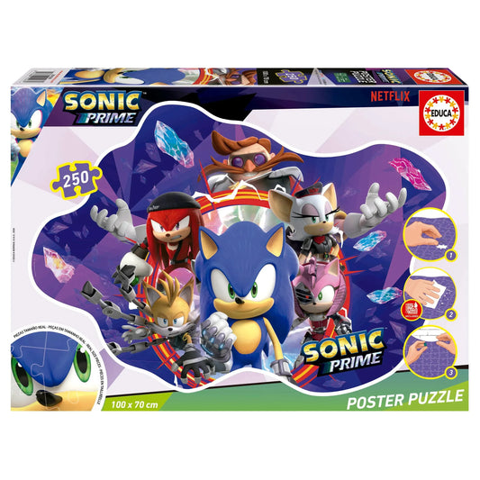 Poster Puzzle Sonic Prime, 250-Vaikiškos dėlionės-Brain Games LT
