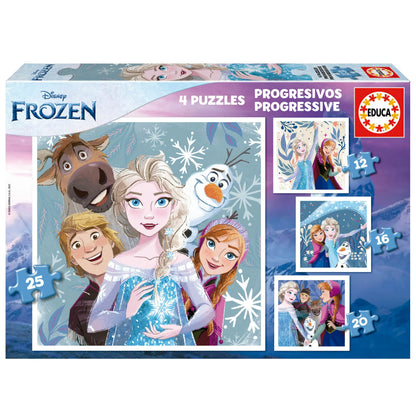 Progressive Puzzles Frozen 12, 16, 20, 25-Vaikiškos dėlionės-Brain Games LT