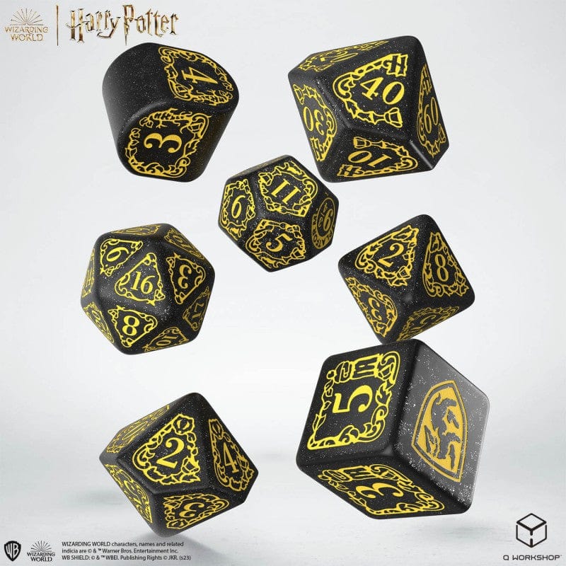Q WORKSHOP Kita Harry Potter: Hufflepuff Modern Dice Set - Black (7)