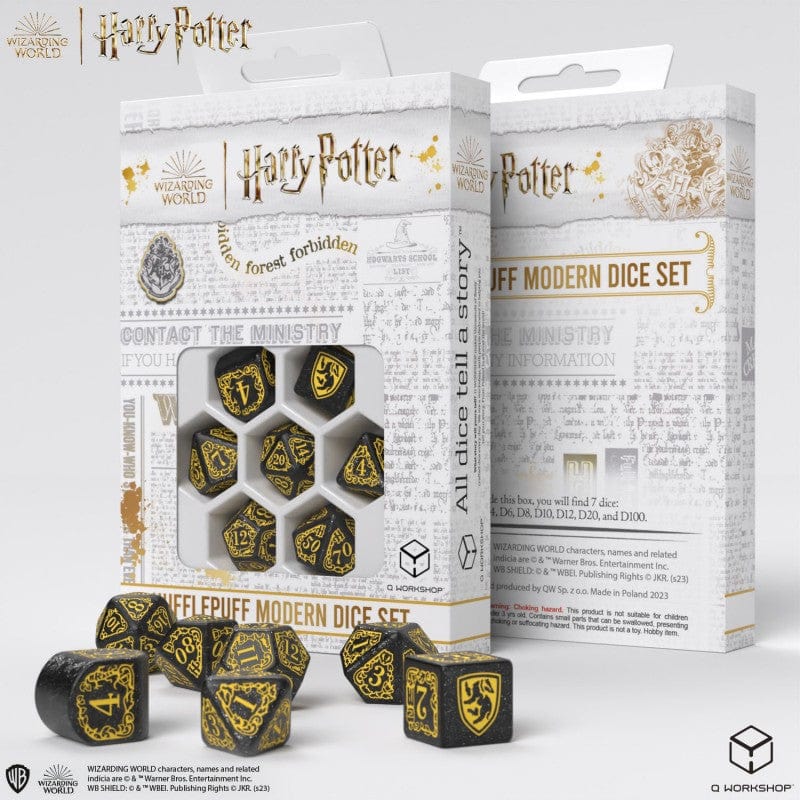 Q WORKSHOP Kita Harry Potter: Hufflepuff Modern Dice Set - Black (7)