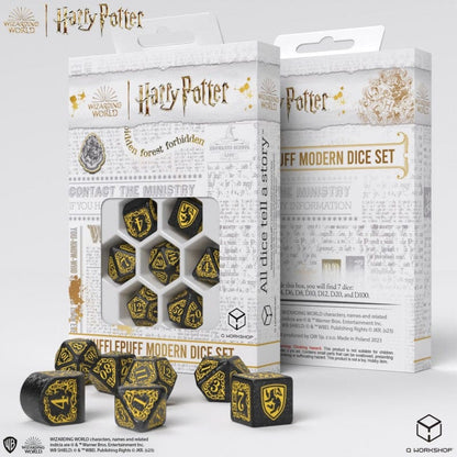 Q WORKSHOP Kita Harry Potter: Hufflepuff Modern Dice Set - Black (7)