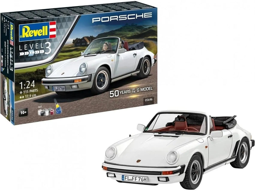 Revell - 50 Years of Porsche 911 G-Model Porsche 911 Carrera Cabrio-Surenkami modeliai-Brain Games LT