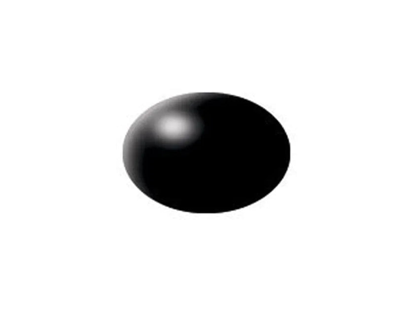 Revell - Aqua Color, Black, Silk, RAL 9005, 18ml, 302-Modelių dažai-Brain Games LT