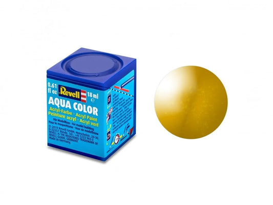 Revell - Aqua Color, Brass, Metallic, 18ml, 92-Modelių dažai-Brain Games LT