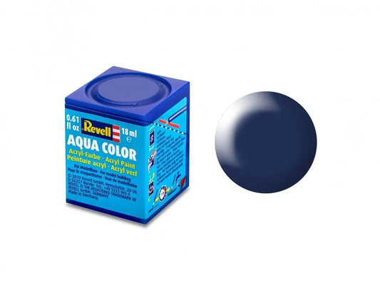 Revell - Aqua Color, Dark Blue, Silk, 18ml, 350-Surenkami modeliai-Brain Games LT