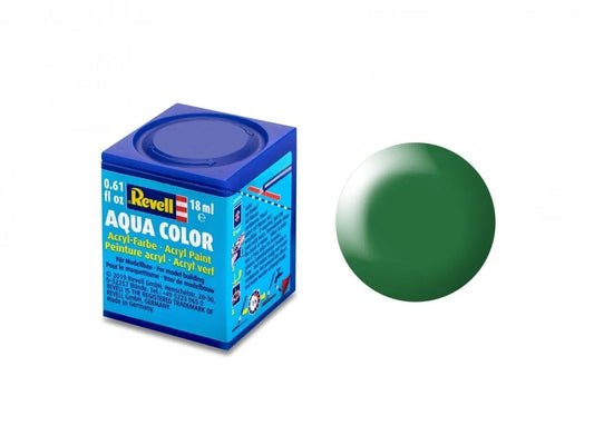 Revell - Aqua Color, Leaf Green, Silk, 18ml, 364-Modelių dažai-Brain Games LT