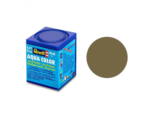 Revell - Aqua Color, Olive Brown, Matt, 18ml, 86-Modelių dažai-Brain Games LT