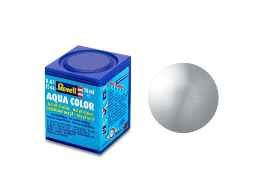 Revell - Aqua Color, Silver, Metallic, 18ml, 90-Modelių dažai-Brain Games LT