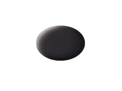 Revell - Aqua Color, Tar Black, Matt, 18ml, 06-Modelių dažai-Brain Games LT