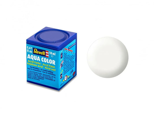 Revell - Aqua Color, White, Silk, RAL 9010, 18ml, 301-Modelių dažai-Brain Games LT