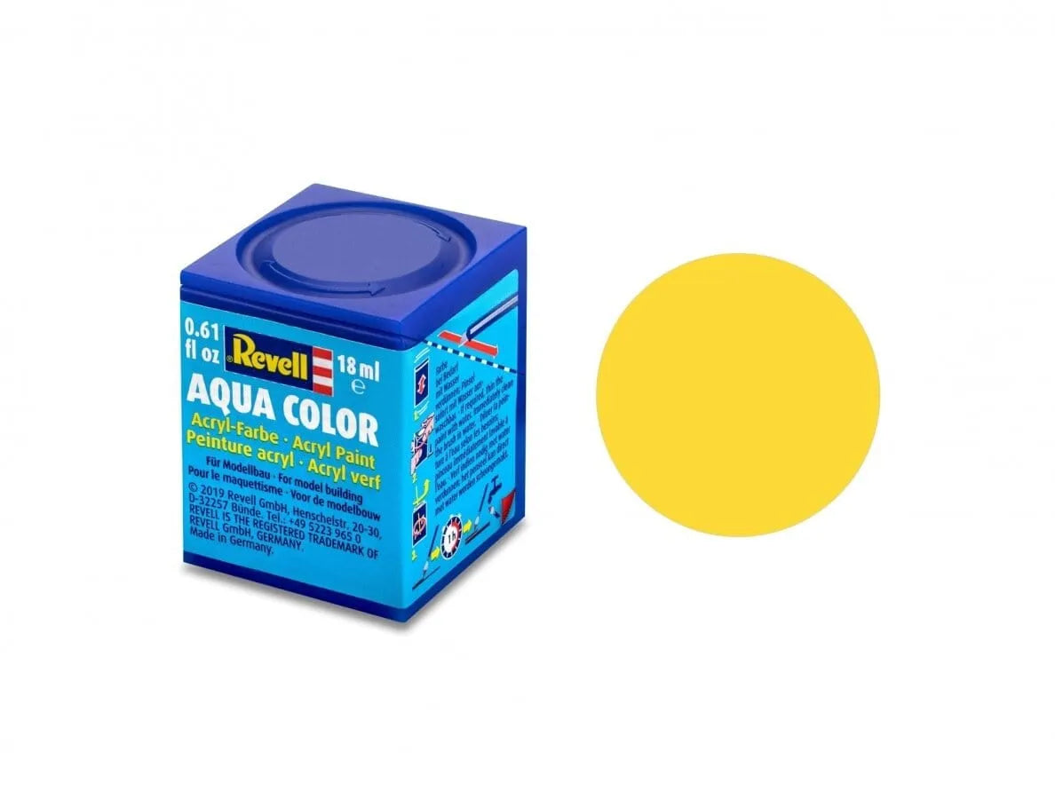 Revell - Aqua Color, Yellow, Matt, RAL 1017, 18ml, 15-Modelių dažai-Brain Games LT