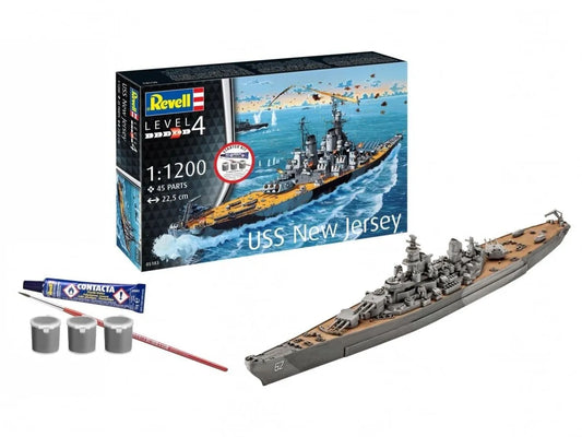 Revell - Battleship USS New Jersey, 1/1200-Surenkami modeliai-Brain Games LT