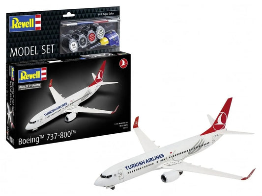 Revell - Boeing 737-800 "Turkish Airlines", 1/144-Surenkami modeliai-Brain Games LT