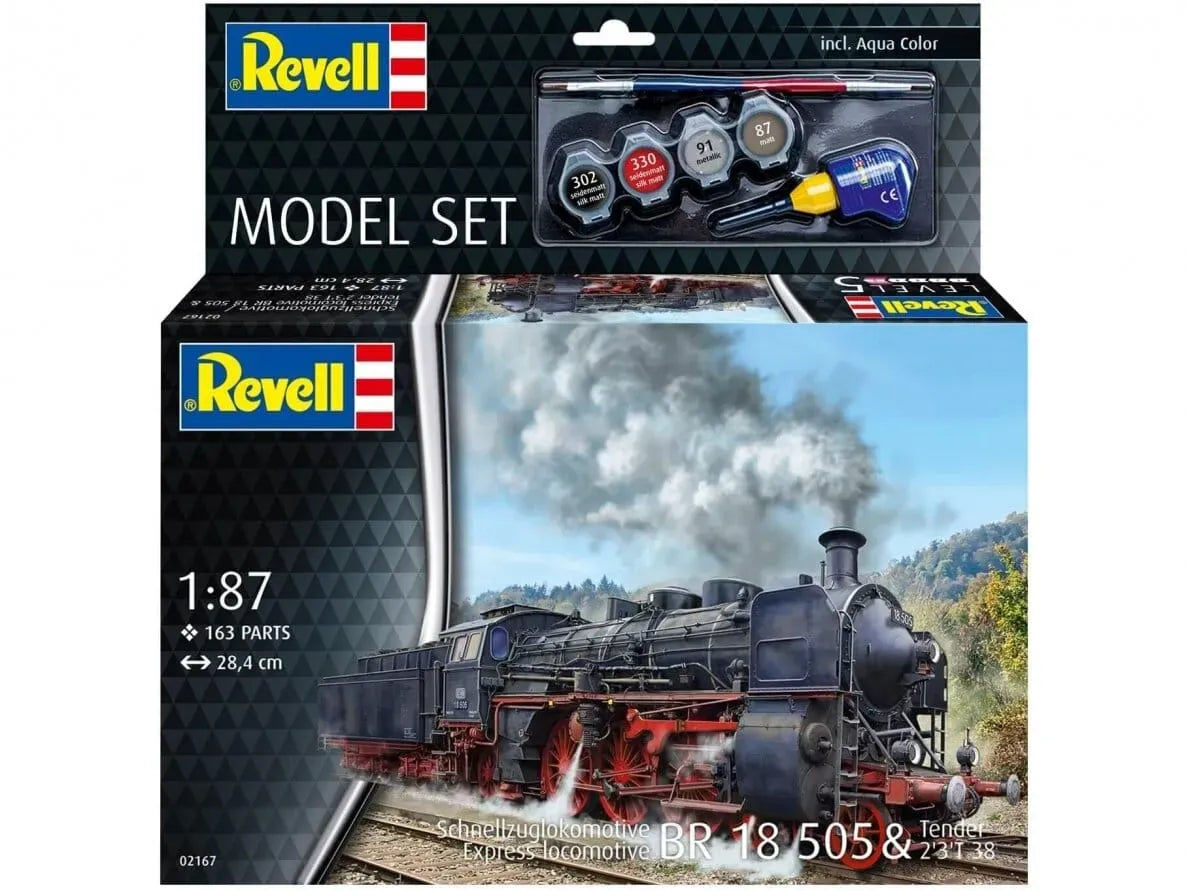 Baksas Surenkami modeliai Revell - Express Loco BR 18 505 with Tender, 1/87