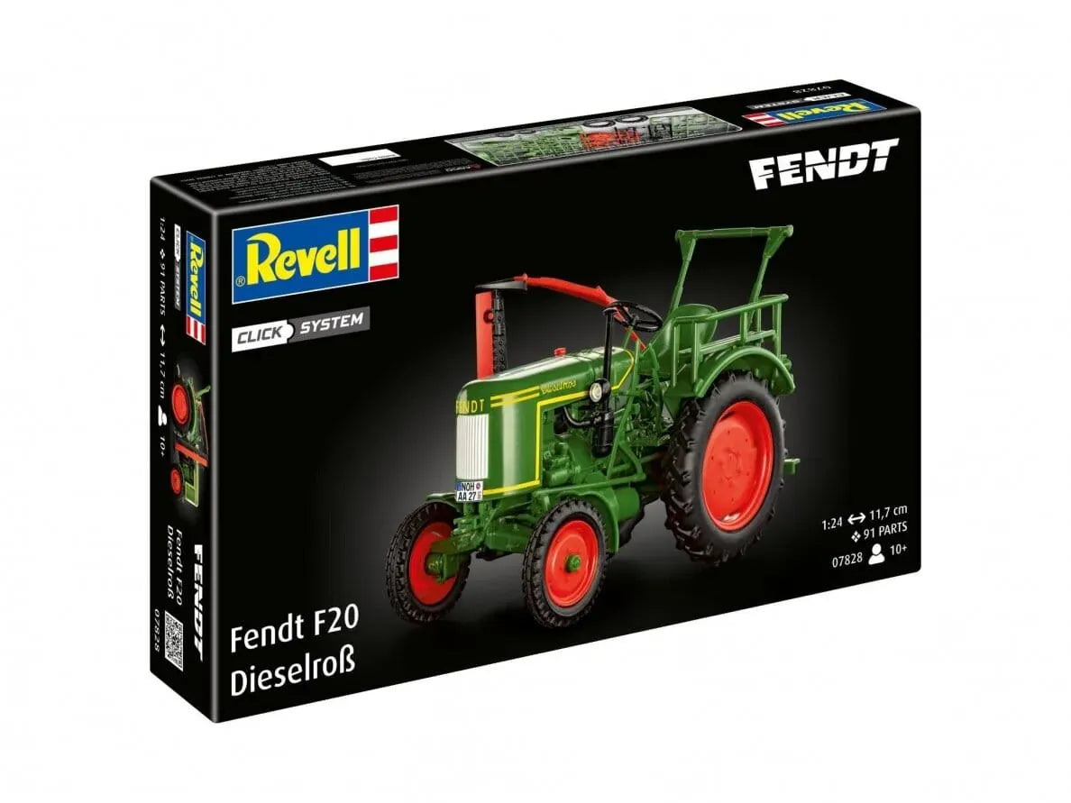 Baksas Surenkami modeliai Revell - Fendt F20 Dieselroß Tractor (Click System), 1/24