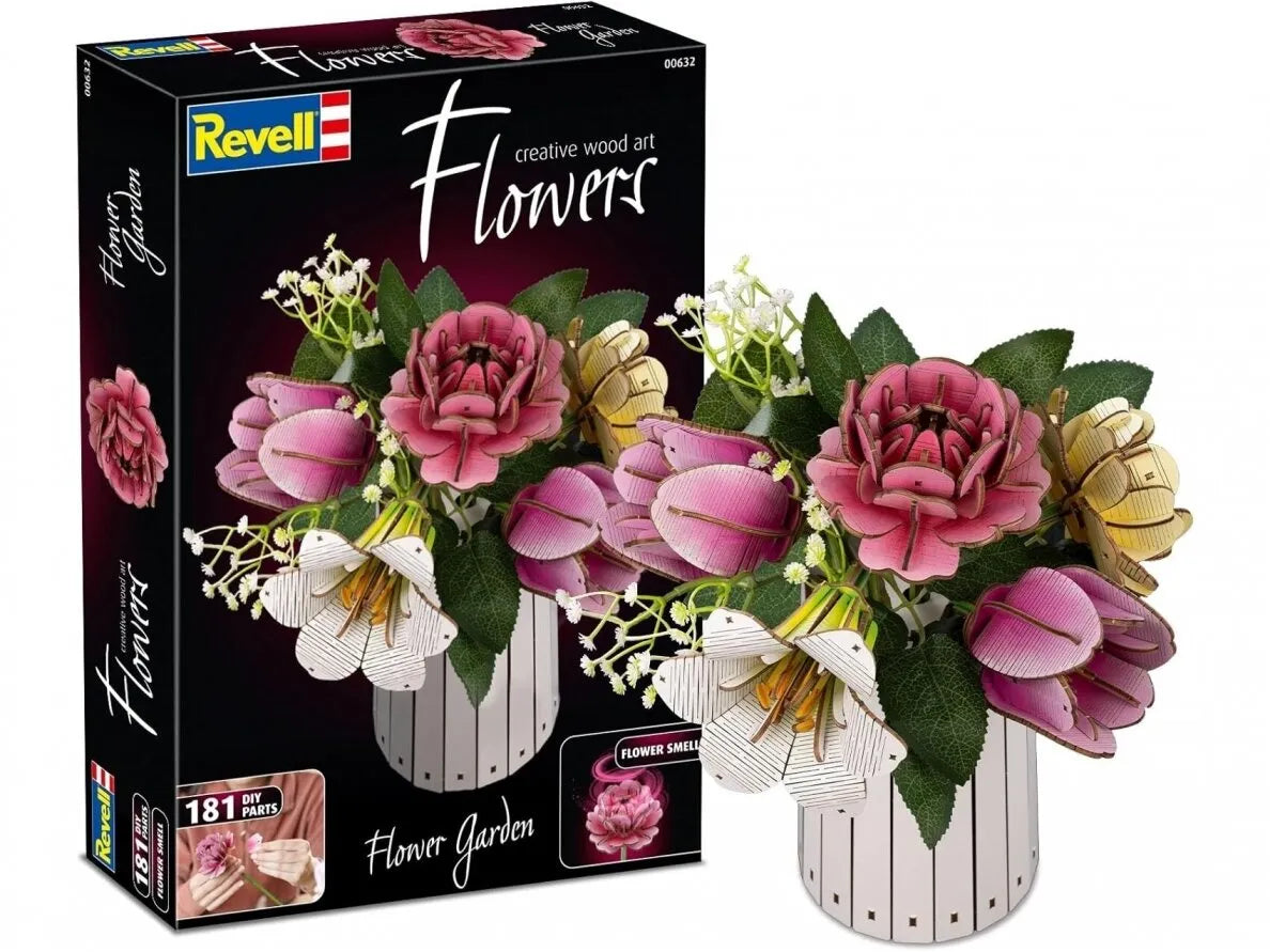 Revell - Flower Garden – 3D medinis gėlių puokštės konstruktorius-Surenkami modeliai-Brain Games LT