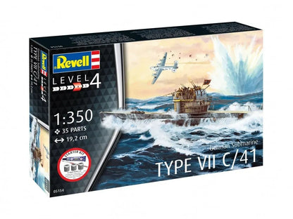Baksas Surenkami modeliai Revell - German Submarine Type VII C/41, 1/350