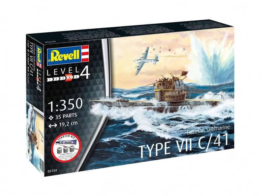 Baksas Surenkami modeliai Revell - German Submarine Type VII C/41, 1/350