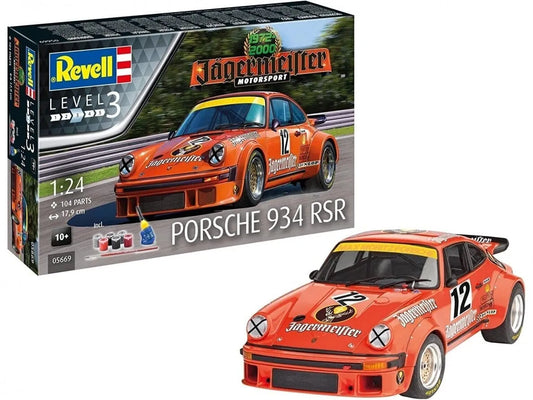 Revell - Jägermeister Motor Sport 50th Anniversary Porsche 934 RSR-Surenkami modeliai-Brain Games LT