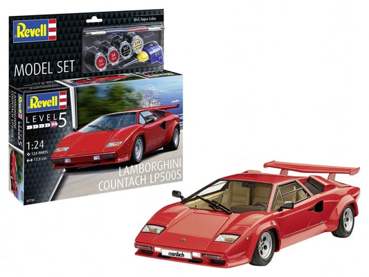 Revell - Lamborghini Countach LP500S, 1/24-Surenkami modeliai-Brain Games LT