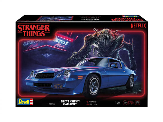 Revell - "Stranger Things" Billy's 1979 Chevy Camaro Z-28, 1/24-Surenkami modeliai-Brain Games LT