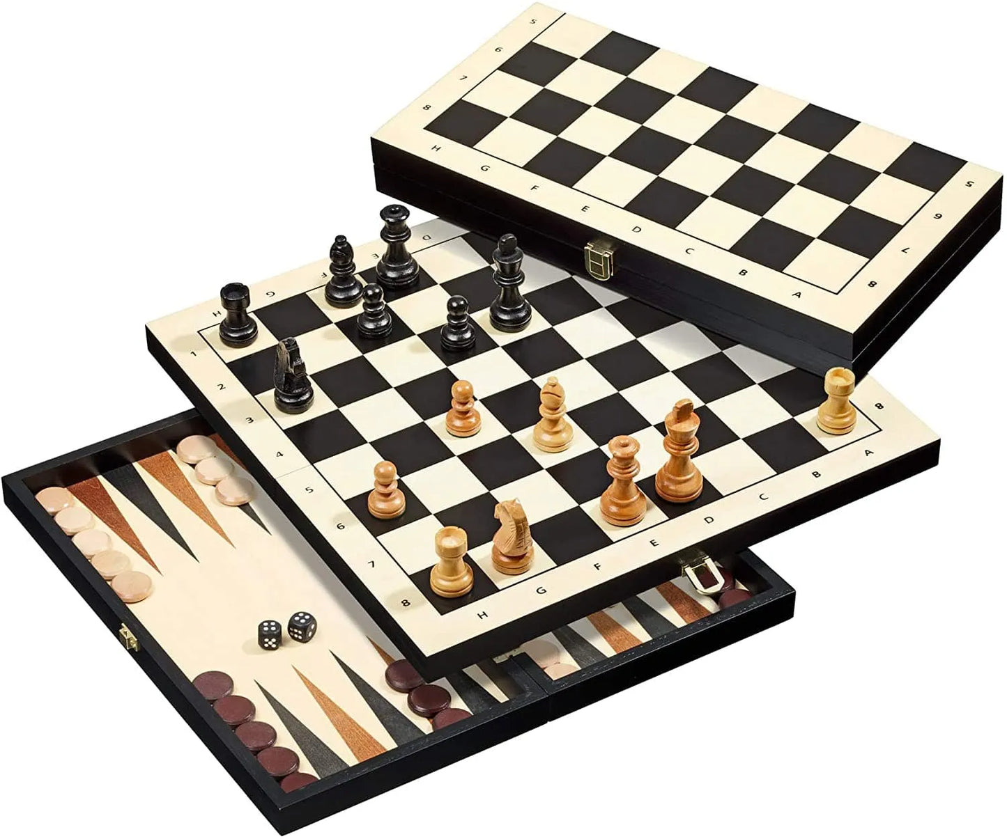Rinkinys šaškės - šachmatai - nardai 30 mm (Philos 2511)-Klasikiniai žaidimai-Brain Games LT