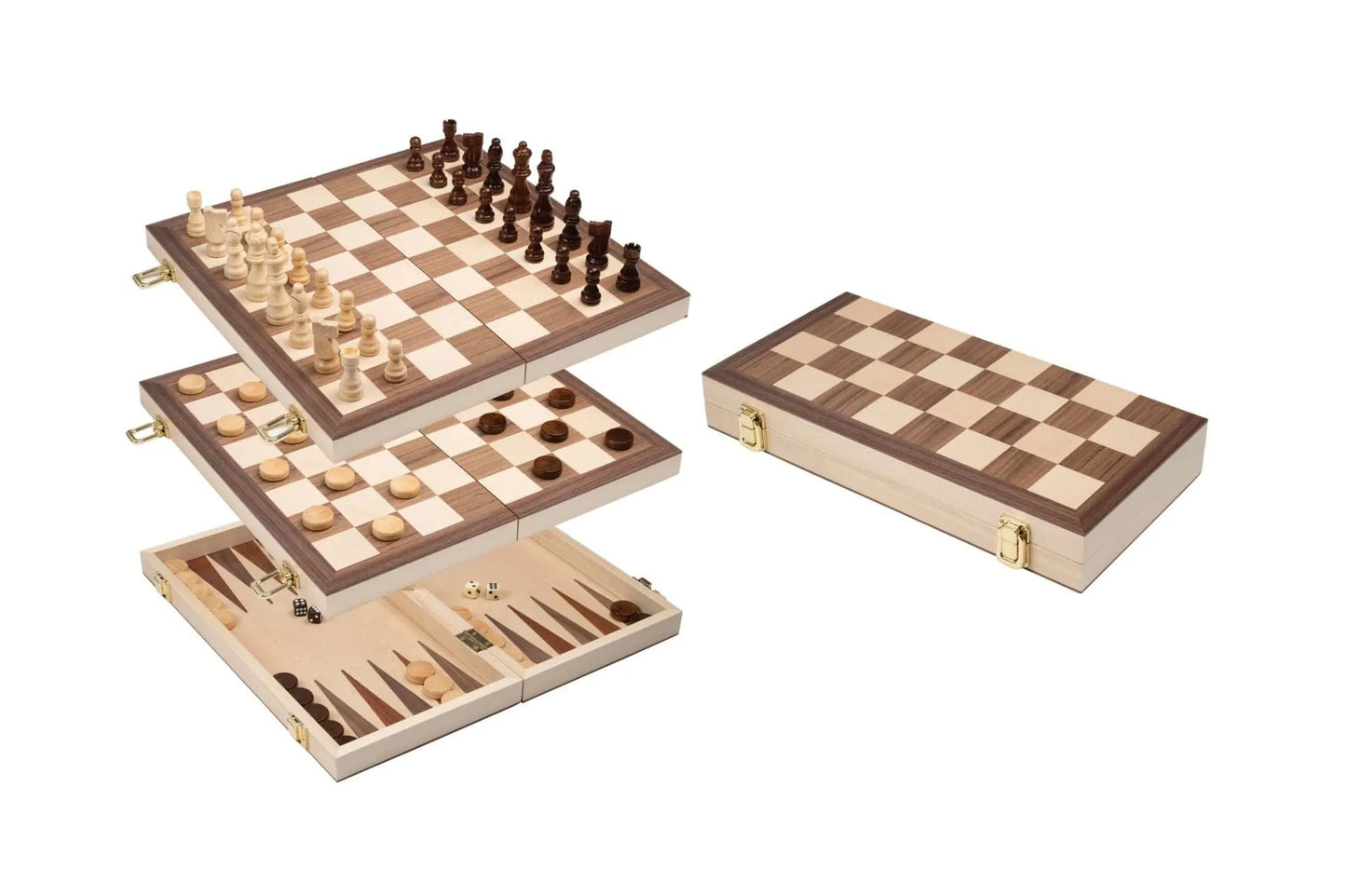 Rinkinys šaškės - šachmatai - nardai 40 mm (Philos 2509)-Klasikiniai žaidimai-Brain Games LT
